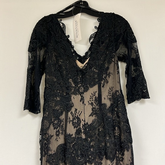 Montage by Mon Cheri 3/4 sleeves V-neck lace long gown - Picture 8 of 11